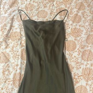 Silk dress; size Small; Sage green; Astr; brand new